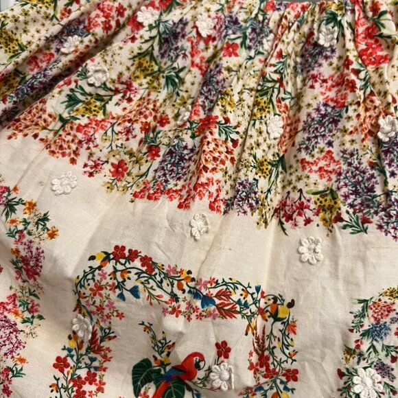 Farm Rio Delicate Forest Scarves Square Neck Embroidered Blouse - Picture 5 of 8